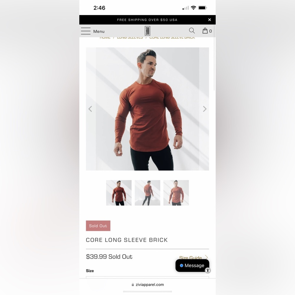 Zivi Core Long Sleeve in Brick!